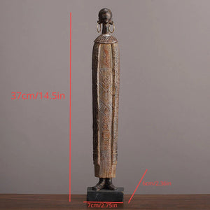 Antique African Figures Statues Resin Scandinavian Style Portrait Sculpture Female New Decoration Home Tribal Black Female Gife acacuss