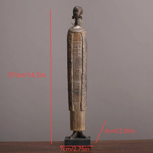 Antique African Figures Statues Resin Scandinavian Style Portrait Sculpture Female New Decoration Home Tribal Black Female Gife acacuss