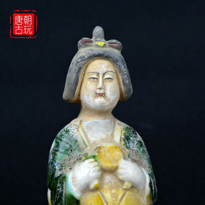Antique Porcelain Collection Luoyang Ceramics Tang Sancai Tang Lady Figure acacuss