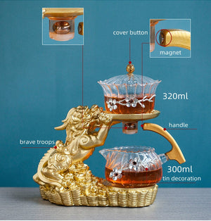 Antique Tea Set for adults | Oriental Dragon TeaPot | Chinese Vintage Tea Set acacuss