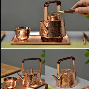 Antique copper tea kettle acacuss