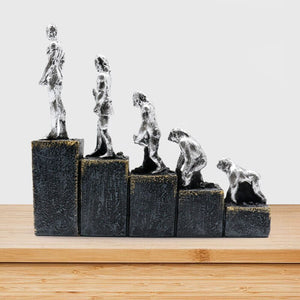 Ape Man Evolution Figure Sculpture Resin Crafts Office Decoration Living Room Retro Desktop Decoration acacuss
