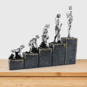 Ape Man Evolution Figure Sculpture Resin Crafts Office Decoration Living Room Retro Desktop Decoration acacuss
