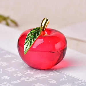 Apple Ornaments Coloured Glaze Decoration Glass Home Decoration Crystal Quartz Purple Red Pink Yellow Lucency Gift Souvenir acacuss
