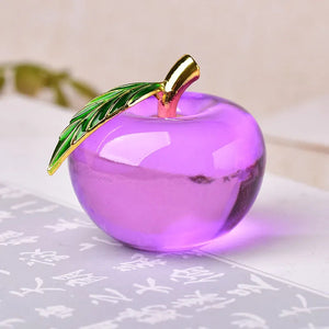 Apple Ornaments Coloured Glaze Decoration Glass Home Decoration Crystal Quartz Purple Red Pink Yellow Lucency Gift Souvenir acacuss