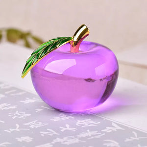 Apple Ornaments Coloured Glaze Decoration Glass Home Decoration Crystal Quartz Purple Red Pink Yellow Lucency Gift Souvenir acacuss