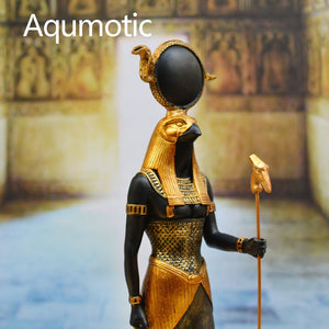 Aqumotic God of War Horus Isis Son Statue Decor Memorial Ancient Egyptian Mythology 1pc Eagle Snake Scepter Decorations acacuss