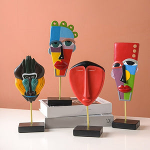 Art Crafts Face Statue Model Figure Sculpture Home Livingrooms Art Ornaments acacuss