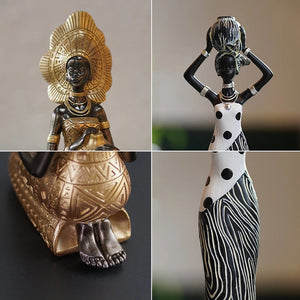 Art Sculptures And Statuettes Home Decor Decorative Statue For Living Room Figures For Decoration Table Desk African Black Women acacuss