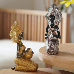Art Sculptures And Statuettes Home Decor Decorative Statue For Living Room Figures For Decoration Table Desk African Black Women acacuss