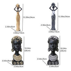 Art Sculptures And Statuettes Home Decor Decorative Statue For Living Room Figures For Decoration Table Desk African Black Women acacuss