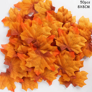 Artificial Maple Leaves Mini Pumpkin Pine Cones Acorns Thanksgiving Halloween Decoration Photography Props DIY Crafts acacuss