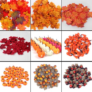 Artificial Maple Leaves Mini Pumpkin Pine Cones Acorns Thanksgiving Halloween Decoration Photography Props DIY Crafts acacuss