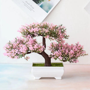 Artificial Plants Bonsai Small Tree Pot Fake Plant Flowers Potted Ornaments For Home Festival Wedding Decoration Accessories acacuss