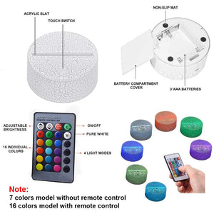 Artistic Gymnastics 3D Night Light for Room Decor USB Remote Control LED Optical Illusion 3D Lamp Kids Birthday Christmas Gift acacuss