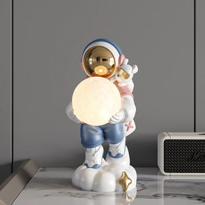 Astronaut Holding The Moon Night Light Ornament Sculpture Home Decoration Desktop Statuette Accessories Figurines for Interior acacuss