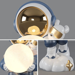 Astronaut Holding The Moon Night Light Ornament Sculpture Home Decoration Desktop Statuette Accessories Figurines for Interior acacuss