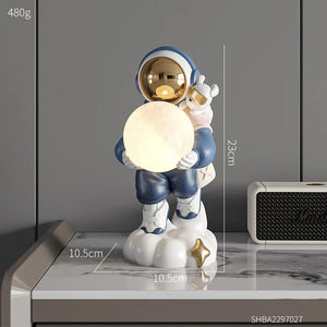 Astronaut Holding The Moon Night Light Ornament Sculpture Home Decoration Desktop Statuette Accessories Figurines for Interior acacuss