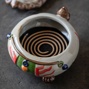 Auspicious Animal Plate Incense Burner Ceramic Tea Table Agarwood Sandalwood Aromatherapy Stove Lucky Zen Censer Burner Ornament acacuss