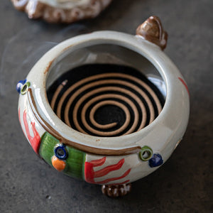Auspicious Animal Plate Incense Burner Ceramic Tea Table Agarwood Sandalwood Aromatherapy Stove Lucky Zen Censer Burner Ornament acacuss