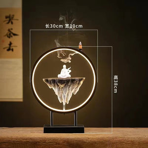 Backflow Incense Burner Household Led Light Ring Living Room Ceramic Melting Candle Burner Holder Creative Chinese Home Decor acacuss