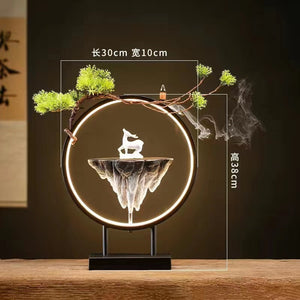 Backflow Incense Burner Household Led Light Ring Living Room Ceramic Melting Candle Burner Holder Creative Chinese Home Decor acacuss