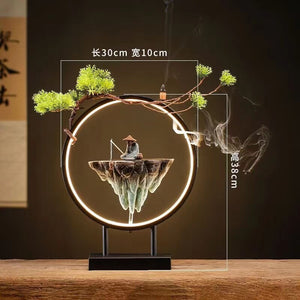 Backflow Incense Burner Household Led Light Ring Living Room Ceramic Melting Candle Burner Holder Creative Chinese Home Decor acacuss