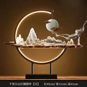 Backflow Incense Burner Household Led Light Ring Living Room Ceramic Melting Candle Burner Holder Creative Chinese Home Decor acacuss