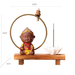 Backflow incense holder burner Chinese Style Led Light Ring Living Room Porch Zen Home acacuss