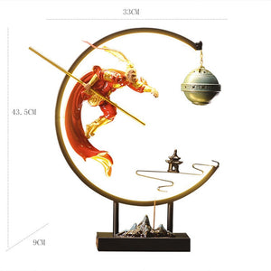 Backflow incense holder burner Chinese Style Led Light Ring Living Room Porch Zen Home acacuss