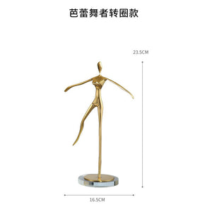 Ballet Girl Statue Advanced Metal Abstract Character Statue Dance Sculpture Home Decoration Birthday Party Souvenir Gifts acacuss