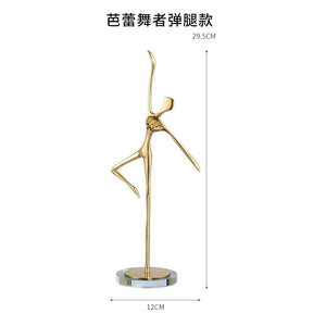 Ballet Girl Statue Advanced Metal Abstract Character Statue Dance Sculpture Home Decoration Birthday Party Souvenir Gifts acacuss