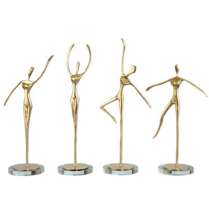 Ballet Girl Statue Advanced Metal Abstract Character Statue Dance Sculpture Home Decoration Birthday Party Souvenir Gifts acacuss