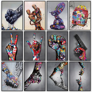 Balloon Dog Graffiti Canvas Painting Nordic Pop Style Decorative Poster Living Room Wall Art Prints Modern Home Decor Aesthetic acacuss