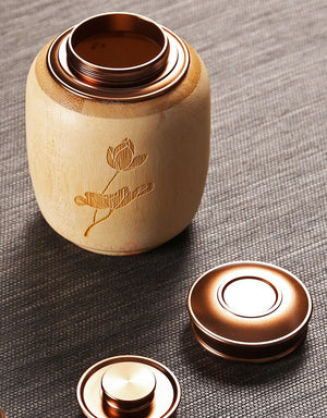 Bamboo Kitchen Vintage Storage cookie & Sugar jar acacuss