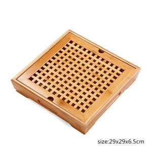 Bamboo tea tray square size | Tea Tray Heavy Natural Bamboo acacuss