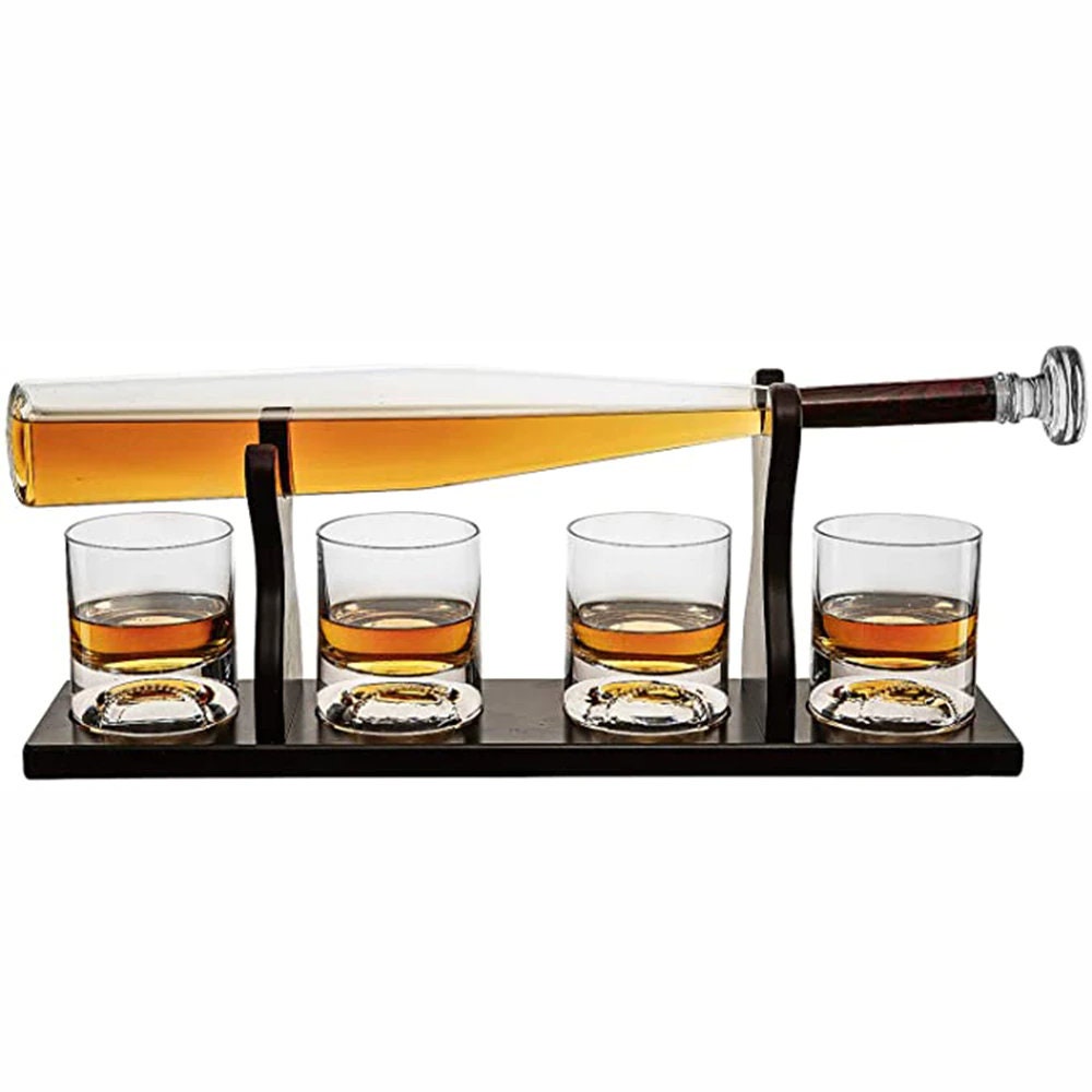 Baseball Whiskey Scotch Decanter Set Best for whiskey gift Vintage Blower Wine Pot Diamond Wine Stopper Glass Decanter Bottle acacuss