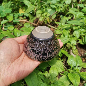 Beautiful Color Tenmoku Tea Cup Chinese Traditional Crafts Pottery Cultural Heritage Ceramic Tea Bowl Gift Pouch/JIANZHAN acacuss