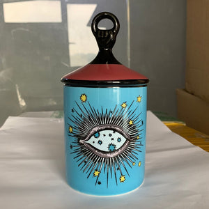 Big Eye Jar Starry Sky Incense Candle Holder with Hand Lid Aromatherapy Candle Jar Handmade Candleabra Home Decoration acacuss