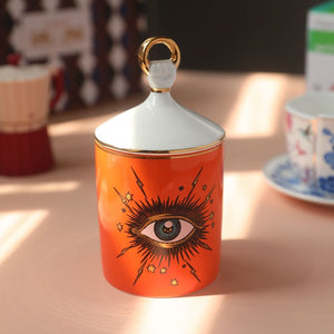 Big Eye Jar Starry Sky Incense Candle Holder with Hand Lid Aromatherapy Candle Jar Handmade Candleabra Home Decoration acacuss