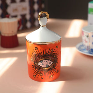 Big Eye Jar Starry Sky Incense Candle Holder with Hand Lid Aromatherapy Candle Jar Handmade Candleabra Home Decoration acacuss