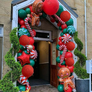 Big Gingerbread Man Balloon Xmas Balloon Toy Christmas Balloon Latex Balloon Christmas Party Decoration New Year 2023 Supplies acacuss