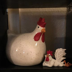 Big Rooster White Planking Creative Desktop Decoration Home Decoration Resin Craft acacuss