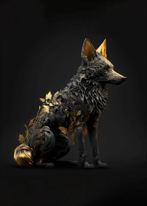 Black And Gold Animals Poster Animal Eagle Lion Carp Wolf Photo Canvas Print Poster Wall Art Decoration Painting Home Decoration acacuss