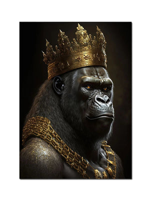 Black And Gold King Animals Monkey Bee Snake Scorpion Lion Canvas Painting Crown Poster Print For Living Room Home Decoration acacuss
