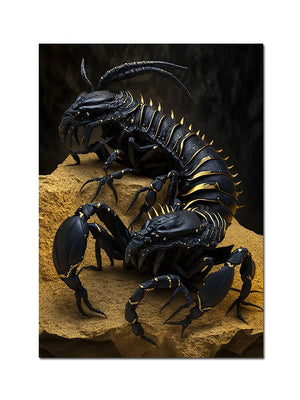 Black And Gold King Animals Monkey Bee Snake Scorpion Lion Canvas Painting Crown Poster Print For Living Room Home Decoration acacuss