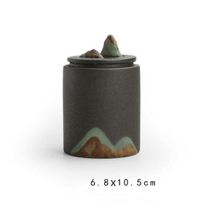 Black and white coffee canister acacuss