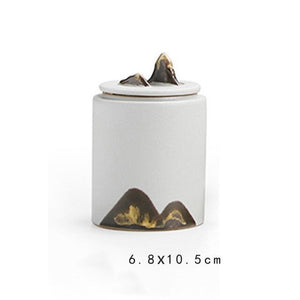 Black and white coffee canister acacuss