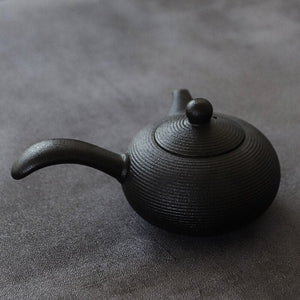 Black crockery ceramic kyusu teapots handmade chinese tea pot 165ml acacuss