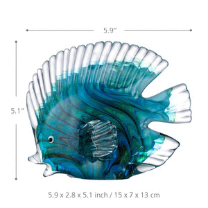 Blue Tropical Fish Glass Sculpture Glass Fish Sculpture Modern Art Favor Gift Artwork Home Decoration acacuss